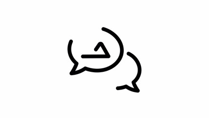 Pack of comments balloons, speech bubbles, communication, message, chat, conversation, talk, speech, feedback, discussion, chat bubble | 4K UHD Alpha | Transparent Background | Animated Outline Icons 