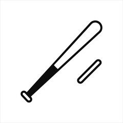 Baseball Bat Silhouette Sports Symbol Vector Illustration