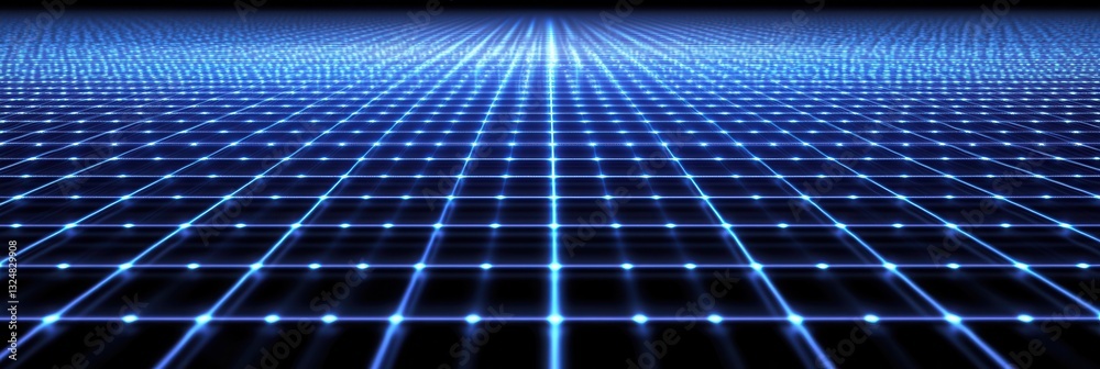 Fototapete futuristic grid with holographic effects creates a high-tech digital interface feel for innovative p