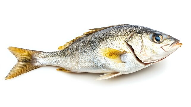 Fresh croaker fish isolated on white background