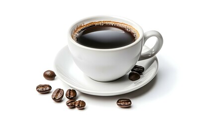 Fototapeta premium Black coffee in cup isolated on white