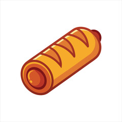  Sausage Roll Vector Illustration on White Background