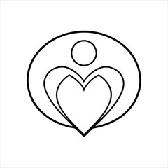 Simple Care Logo Design Vector Illustration