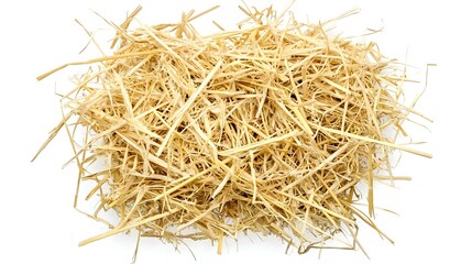 pile straw isolated on white background
