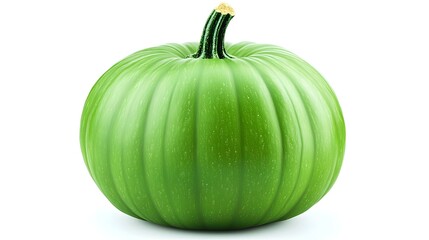 green pumpkin isolated on white background