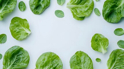 Obraz premium Fresh green lettuce on white background