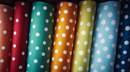 Fototapeta premium Playful Patterns: Polka Dot Fabrics on Display