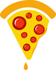 Pizza Slice, Minimalist and Vibrant logo, Vector Design Perfect for Branding and Packaging