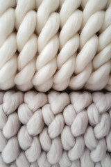 Close-up of chunky knit fabric texture.