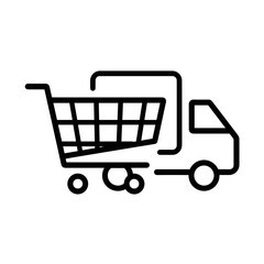  E-Commerce Logistics and Delivery &ndash; Shopping Cart Truck Icon