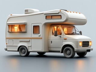 Camper van, recreational vehicle 3D image