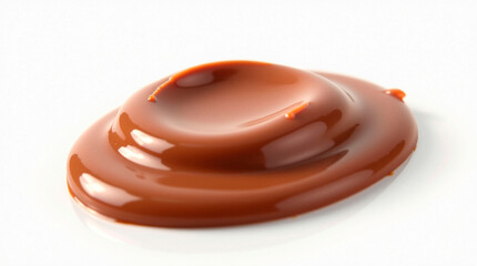 drop of caramel or chocolate on white background