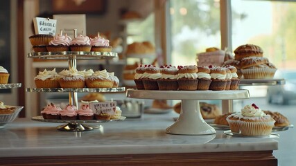 Delicious Cupcakes and Pastries at a Cozy Bakery