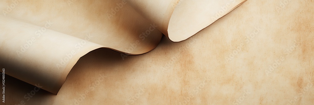 Aufkleber Elegant cream and brown book page texture with golden ratio fold for inviting scholarly designs in digital applications