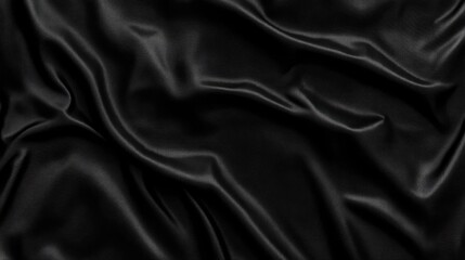 Obraz premium Draped black silk fabric texture