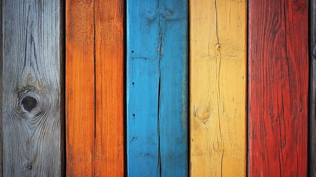 Colorful painted wooden planks texture for children's design projects, festive marketing materials, creative blog backgrounds, digital scrapbooking, and vibrant home decor inspiration