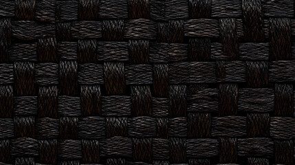 Obraz premium Close-up view of intricate black woven pattern showcasing craftsmanship and texture