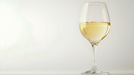 Fototapeta premium Glass goblet for white wine on a white