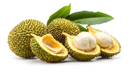 Obraz premium Durian leaves isolated on white background