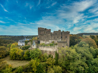 Majestic Reichenberg Castle Ruin: A Historic German Landmark Standing Proud Against Time, Offering Glimpses of Medieval Grandeur blue sky
