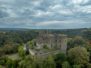 Obraz premium Majestic Reichenberg Castle Ruin: A Historic German Landmark Standing Proud Against Time, Offering Glimpses of Medieval Grandeur