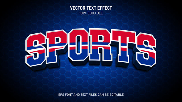 Sports 3d text style editable text effect