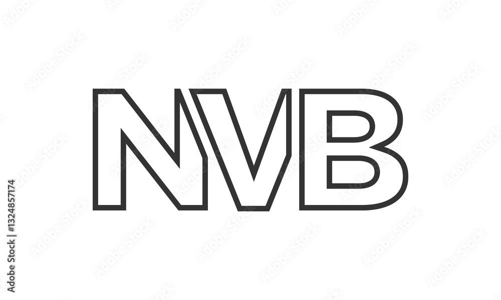 Fototapete nvb logo design template with strong and modern bold text. initial based vector logotype featuring s