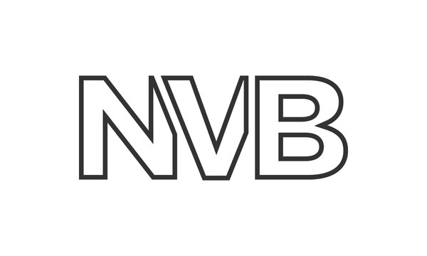 NVB logo design template with strong and modern bold text. Initial based vector logotype featuring simple and minimal typography. Trendy company identity.