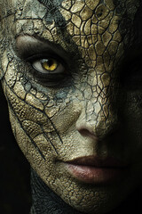 Reptilian female reptiles with scaly skin