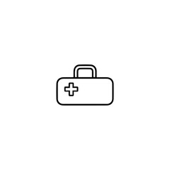 Minimalist first aid kit icon, healthcare outline vector illustration