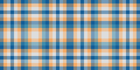 Vibrant blue and peach plaid pattern.  Perfect for textile design, web backgrounds, or crafting projects.  This seamless texture offers a fresh, modern aesthetic with a touch of rustic charm.