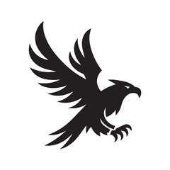 Flying Eagle Silhouette – Bold Black Vector Logo

