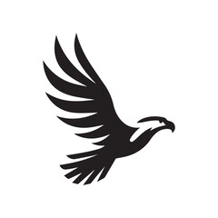 Flying Eagle Silhouette – Bold Black Vector Logo

