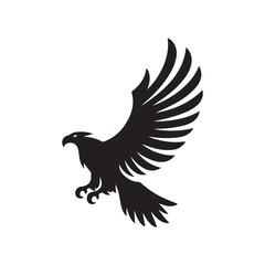 Flying Eagle Silhouette – Bold Black Vector Logo

