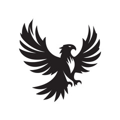 Flying Eagle Silhouette – Bold Black Vector Logo

