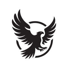 Flying Eagle Silhouette – Bold Black Vector Logo

