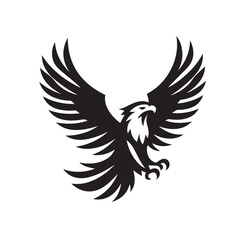 Flying Eagle Silhouette – Bold Black Vector Logo


