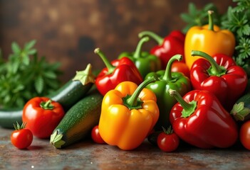 vibrant assorted vegetables textured backdrop showcasing various textures eye catching visual experience, arrange, art, beautiful, beefsteak, colorful