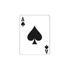 Ace of Spades Playing Card: The iconic Ace of Spades, a symbol of luck, risk, and high value in card games, displayed against a dark backdrop.