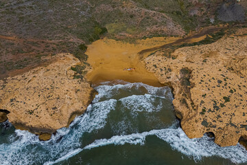 Aerial view of Calblanque beaches in Cartagena, Region of Murcia, Spain