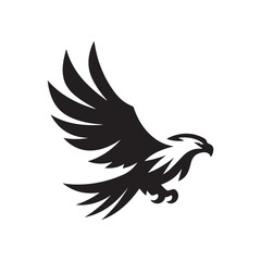 Flying Eagle Silhouette – Bold Black Vector Logo

