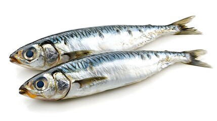 Obraz premium Two Fresh Whole Sardines Sustainable Seafood