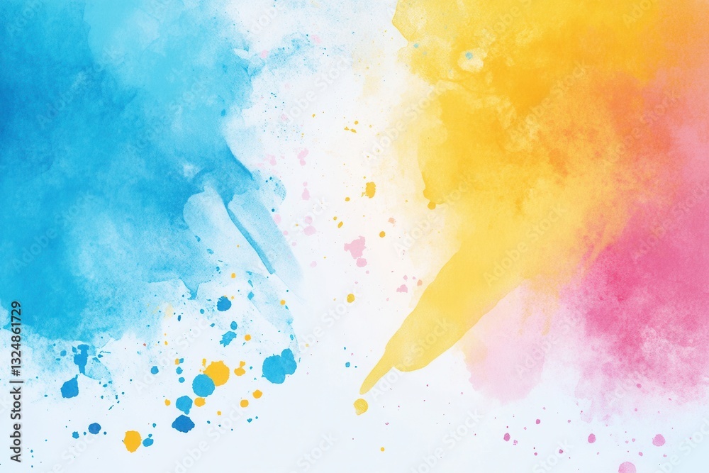 Aufkleber colorful splashes of yellow, blue, and pink create a cheerful backdrop for dynamic creative projects