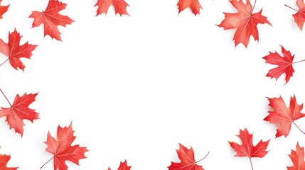 Red maple leaf on a white background. Suitable for nature, autumn, or Canada-related themes.