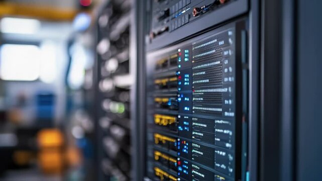 Innovative digital production process visualized on a server room display, showcasing complex data analysis and advanced technology in a modern data center environment - Powered by Adobe