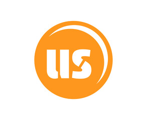 US sport emblem or team logotype. Ball logo with a combination of Initial letter U and S for balls shop, sports company, training, club badge.