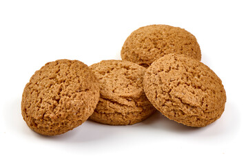 Oatmeal Cookies Isolated on White Background.