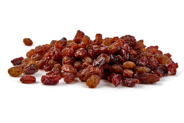 Dried Raisins Isolated on White Background.