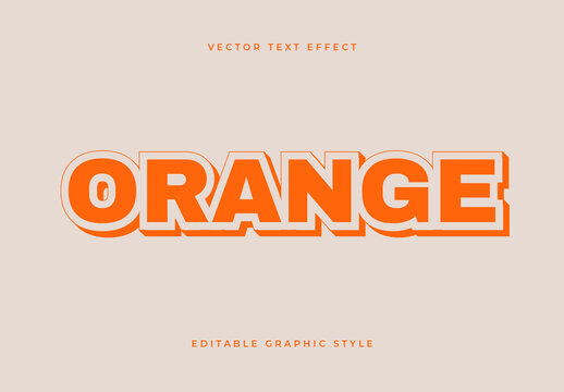 Orange Bold Block Text Effect