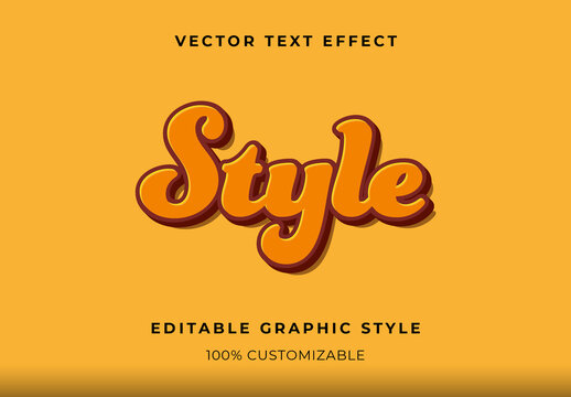Orange Brown Script 3D Shadow Text Effect